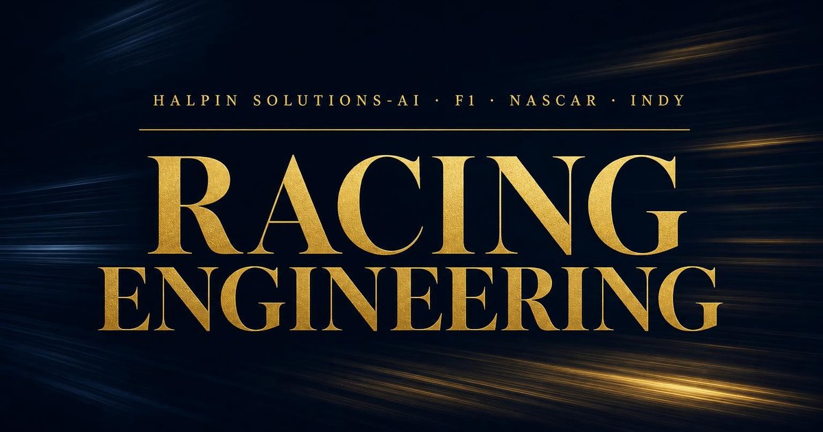 Racing Engineering — F1 & NASCAR | Halpin Solutions-AI